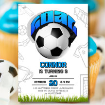Blue and White Soccer Ball Birthday Party