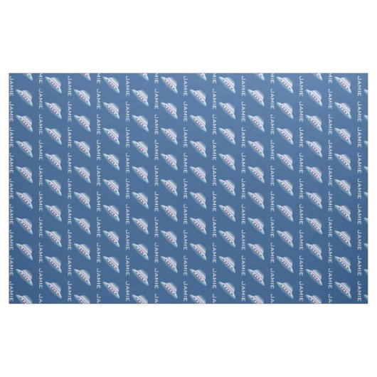 Blue and White Spaceship Personalized Pattern Stof (Yard (91,4 cm))