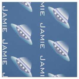 Blue and White Spaceship Personalized Pattern Stof