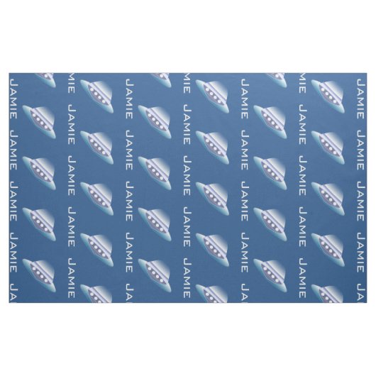 Blue and White Spaceship Personalized Pattern Stof (Fat Quarter)