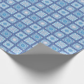 Blue and White Square Mandala Cadeaupapier (Hoek)