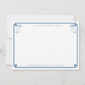 Blue and White Staffordshire Dogs Monogram Moving Aankondiging (Achterkant)