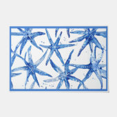 Blue and White Starfish Doormat Deurmat (Voorkant)