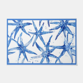 Blue and White Starfish Doormat Deurmat