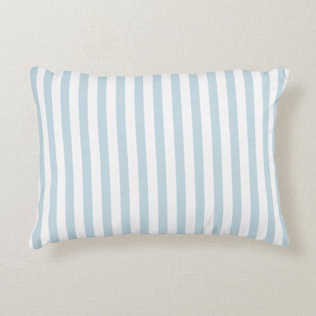 Blue and White Stripe Cabana Pillow Beach Club Accent Kussen (Voorkant)