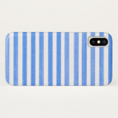 Blue and White Stripe iPhone X Hoesje (Achterkant (horizontaal))