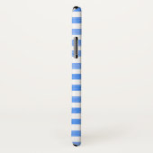 Blue and White Stripe iPhone X Hoesje (Achterkant / rechts)