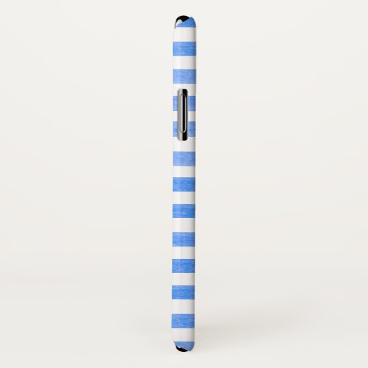 Blue and White Stripe iPhone X Hoesje (Achterkant / rechts)