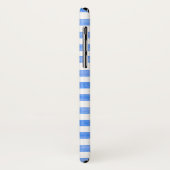 Blue and White Stripe iPhone X Hoesje (Achterkant/links)