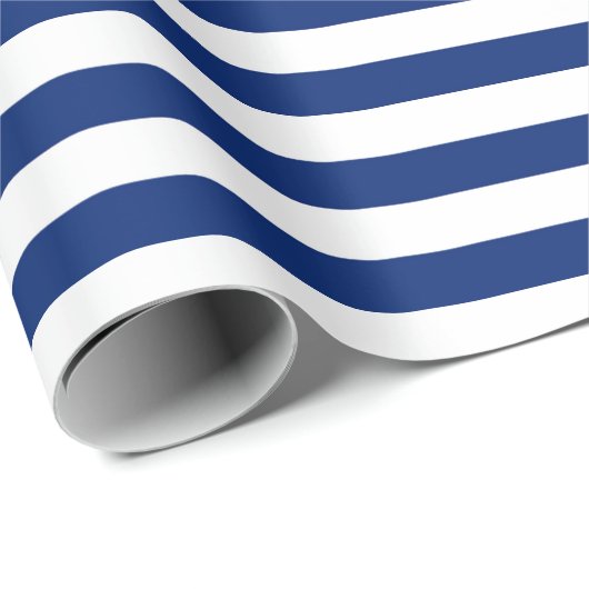 Blue and White Stripes Cadeaupapier (Rol Hoek)