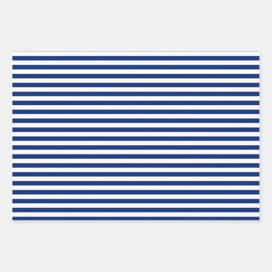 Blue and White Stripes Inpakpapier Vel (Voorkant 3)