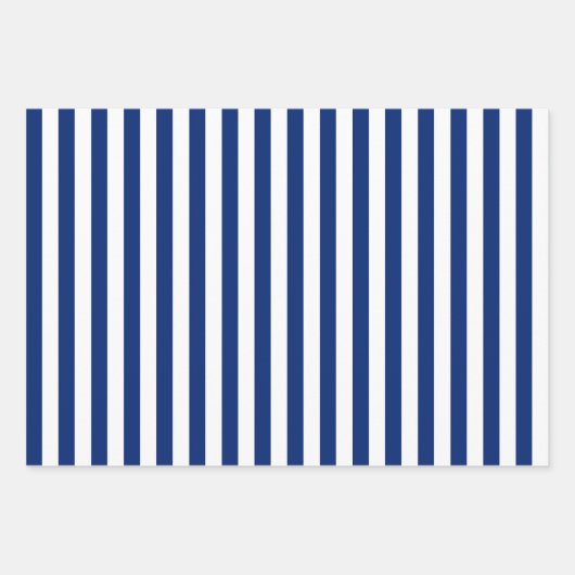 Blue and White Stripes Inpakpapier Vel (Voorkant 2)