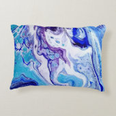 Blue and White Swirls Cushion – Unique Design Accent Kussen (Achterkant)