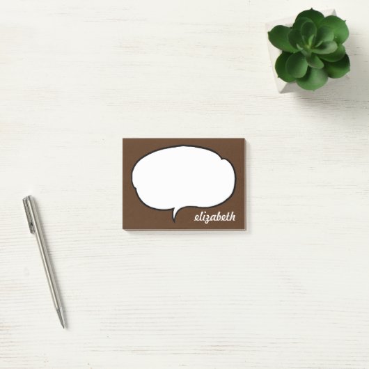 Blue and White Talk Bubble Persoonlijke naam Post-it® Notes (Kantoor)