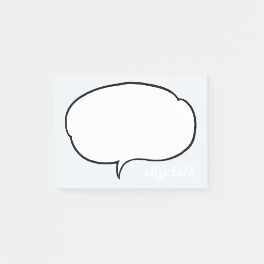 Blue and White Talk Bubble Persoonlijke naam Post-it® Notes (Voorkant)
