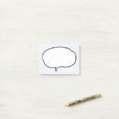 Blue and White Talk Bubble Persoonlijke naam Post-it® Notes (Op bureau)