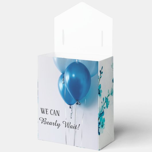 Blue and White Tent Baby Shower Favor Box. Bedankdoosjes (Open)