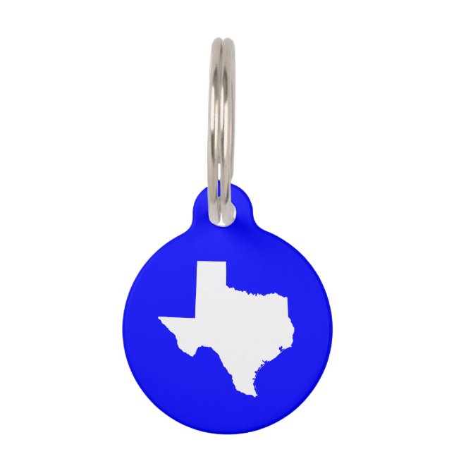 Blue and White Texas Huisdierpenning (Voorkant)
