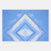 Blue and White Tie Dye Boho Chic Inpakpapier Vel (Voorkant 2)