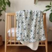 Blue and White Waterverf Moroccan Tegel Pattern Sherpa Deken