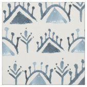 Blue and White Waterverf Moroccan Tegel Pattern Stof (Swatch)