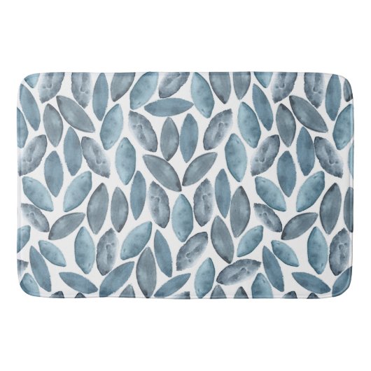 Blue and White Waterverf Moroccan Tile Pattern Badmat (Voorkant)