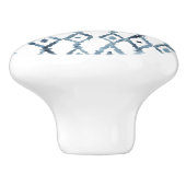 Blue and White Waterverf Moroccan Tile Pattern Keramische Knop (Zijkant)