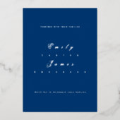 Blue and White Wedding Invitation Folie Uitnodiging (Voorkant)