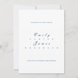 Blue and White Wedding Invitation Kaart