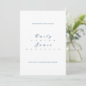 Blue and White Wedding Invitation Kaart (Staand voorkant)