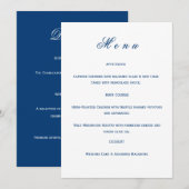 Blue and White Wedding  Menu (Voorkant / Achterkant)