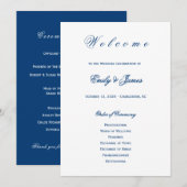 Blue and White Wedding  Programmakaart (Voorkant / Achterkant)
