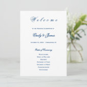Blue and White Wedding Programmakaart (Staand voorkant)