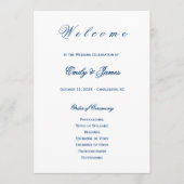 Blue and White Wedding  Programmakaart (Voorkant)