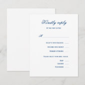 Blue and White Wedding RSVP Kaartje (Voorkant / Achterkant)