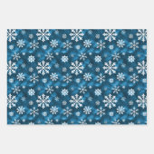 Blue And White Winter Snowflakes Pattern Inpakpapier Vel (Voorkant 3)