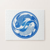 Blue and White Yin Yang Koi Fish Legpuzzel (Horizontaal)