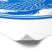 Blue and White Yin Yang Koi Fish Poster (Hoek)