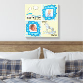 Blue and Yellow Baby Photo Nursery Wall Decor Canvas Afdruk (Insitu (Slaapkamer))