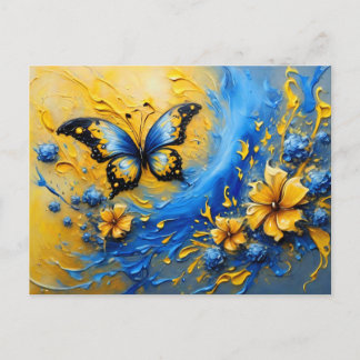 Blue and Yellow Butterfly # 2 Briefkaart