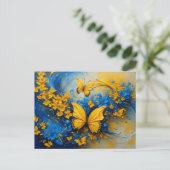 Blue and Yellow Butterfly # 3 Briefkaart (Staand voorkant)