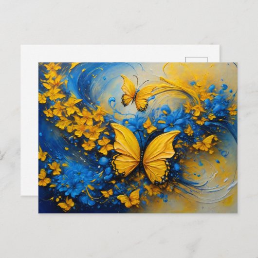 Blue and Yellow Butterfly # 3 Briefkaart (Voorkant / Achterkant)