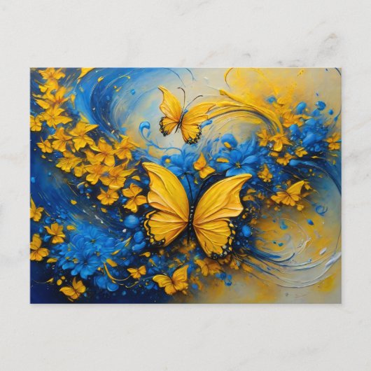 Blue and Yellow Butterfly # 3 Briefkaart (Voorkant)