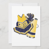 Blue and Yellow Cheerleading Birthday Invitation Kaart (Achterkant)