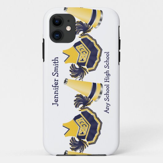 Blue and Yellow Cheerleading iPhone Case (Achterkant)