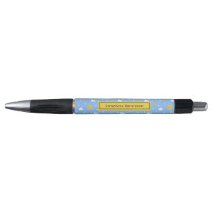 Blue and Yellow Cute Cloudy Sky op maat Pen