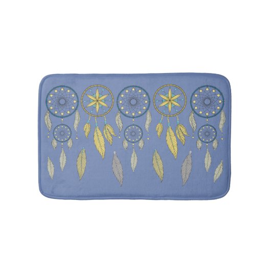 Blue and Yellow Dream Catchers Badmat (Voorkant)