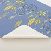 Blue and Yellow Dream Catchers Sherpa Deken (3/4)