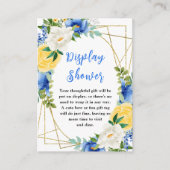 Blue and Yellow Floral Baby Display Shower Informatiekaartje (Voorkant)