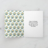 Blue and Yellow Floral Birthday Kaart (Binnen)